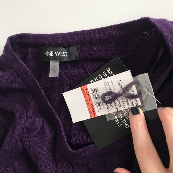 Nine West RED Knit Cotton Winter Sweater Dress Plus Size - Picture 13 of 14